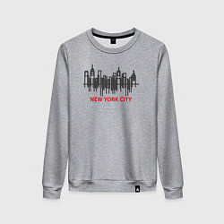 Свитшот хлопковый женский New York United States, цвет: меланж
