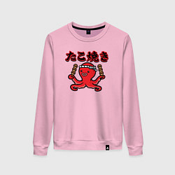 Свитшот хлопковый женский Осьминог и данго, цвет: светло-розовый