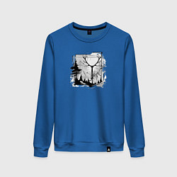 Свитшот хлопковый женский Осеннее приключение, цвет: синий