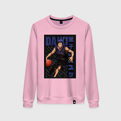 Свитшот хлопковый женский Баскетбол Куроко Дайки Аоминэ, цвет: светло-розовый