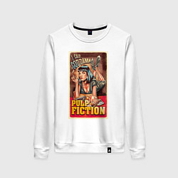 Свитшот хлопковый женский Криминальное чтиво - Ума, цвет: белый