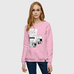 Свитшот хлопковый женский Очень приятно Бог Томоэ, цвет: светло-розовый — фото 2