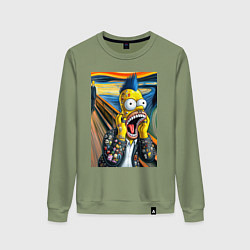 Женский свитшот Гомер Симпсон кричит - мем нейросеть