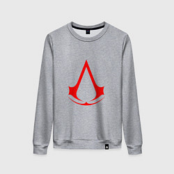 Свитшот хлопковый женский Red logo of assassins, цвет: меланж