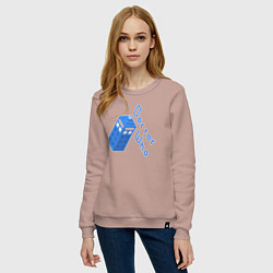 Свитшот хлопковый женский Blue doctor who, цвет: пыльно-розовый — фото 2