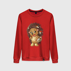 Женский свитшот Красивый добрый ежик