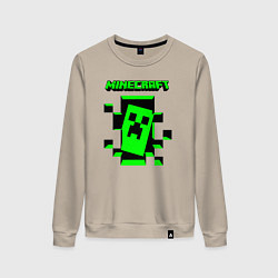 Свитшот хлопковый женский Minecraft the game of gamers, цвет: миндальный