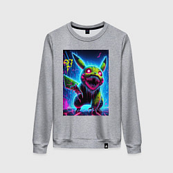 Свитшот хлопковый женский Pikachu - nightmare ai art fantasy, цвет: меланж