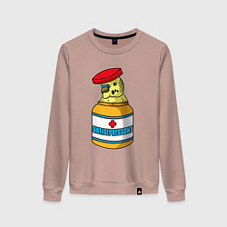 Свитшот хлопковый женский Попугай антидепрессант, цвет: пыльно-розовый