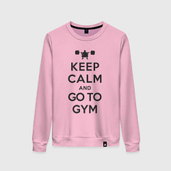 Свитшот хлопковый женский Go to gym, цвет: светло-розовый
