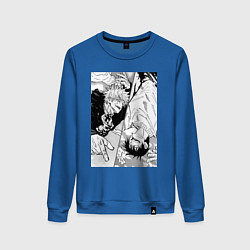 Свитшот хлопковый женский Магическая битва Сатору Годзё Тоджи, цвет: синий