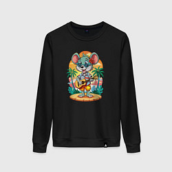 Женский свитшот Мышонок играет на гитаре жарким летом