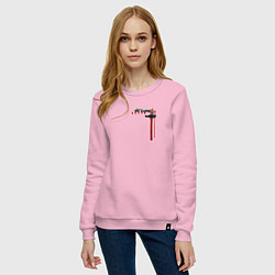 Свитшот хлопковый женский Skyline nissan gtr34, цвет: светло-розовый — фото 2