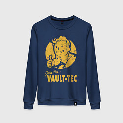 Свитшот хлопковый женский Vault boy like print, цвет: тёмно-синий