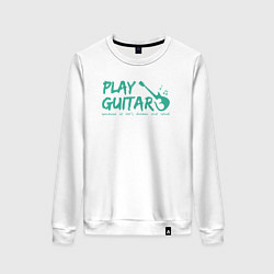 Свитшот хлопковый женский Игра на гитаре, цвет: белый