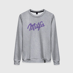 Свитшот хлопковый женский Milfa в стиле milka, цвет: меланж