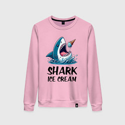 Женский свитшот Shark ice cream - ai art