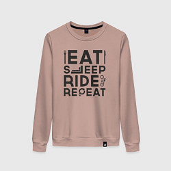 Женский свитшот Eat sleep ride repeat