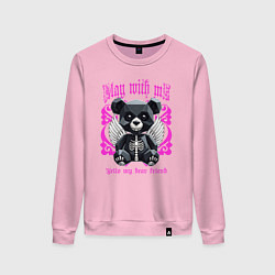 Женский свитшот Скелет злобного плюшевого мишки с крыльями