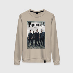 Свитшот хлопковый женский Papa Roach all, цвет: миндальный