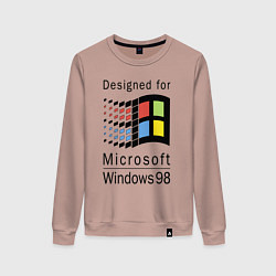 Свитшот хлопковый женский Разработанный для windows 98, цвет: пыльно-розовый