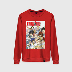 Свитшот хлопковый женский Хвост Феи Нацу Драгнил убийца драконов, цвет: красный