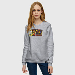 Свитшот хлопковый женский Ultrakill meme, цвет: меланж — фото 2