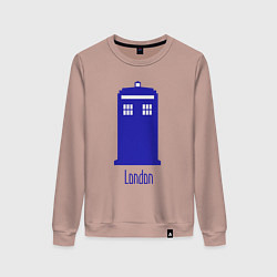 Свитшот хлопковый женский Tardis - London, цвет: пыльно-розовый