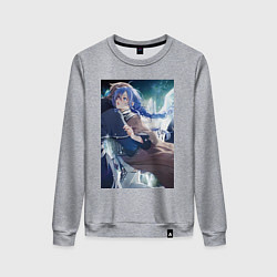 Свитшот хлопковый женский Реинкарнация безработного Рокси Мигурдия и спасите, цвет: меланж