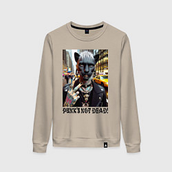 Женский свитшот Girl panther im New York - punks not dead