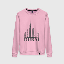 Свитшот хлопковый женский Dubai city style, цвет: светло-розовый