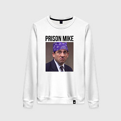 Свитшот хлопковый женский Prison mike Michael Scott - офис, цвет: белый