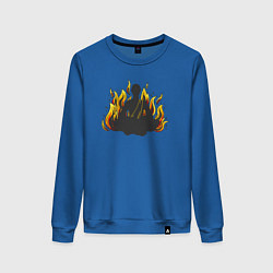 Свитшот хлопковый женский Fire yoga, цвет: синий