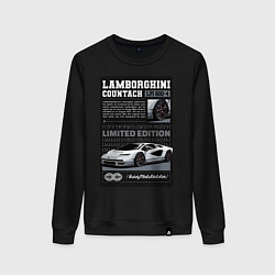 Свитшот хлопковый женский Lamborghini countach, цвет: черный