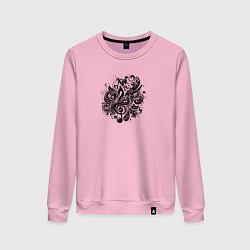 Женский свитшот Орнамент со скрипичным ключом тату стиль