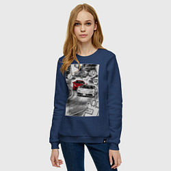 Свитшот хлопковый женский Lamborghini initial d, цвет: тёмно-синий — фото 2