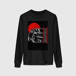 Свитшот хлопковый женский Toyota Supra авто, цвет: черный