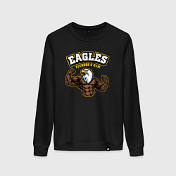 Свитшот хлопковый женский Eagles fitness, цвет: черный