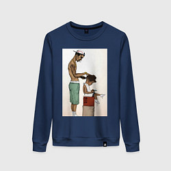 Свитшот хлопковый женский Парикмахер, цвет: тёмно-синий