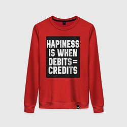 Женский свитшот Счастье когда дебет сходиться с кредитом