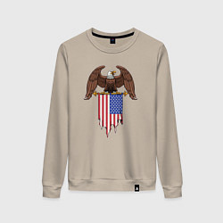 Женский свитшот Орёл с американским флагом