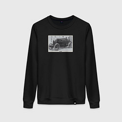 Свитшот хлопковый женский Retro car Fiat S76, цвет: черный