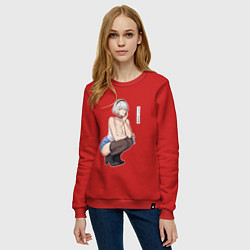 Свитшот хлопковый женский Современная 2b - Nier automata, цвет: красный — фото 2