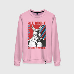 Женский свитшот Моя геройская академия All Might pease symbol