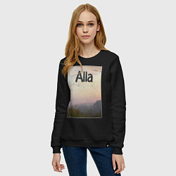 Свитшот хлопковый женский Alla - туманная Алла, цвет: черный — фото 2