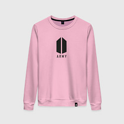 Свитшот хлопковый женский BTS Army black, цвет: светло-розовый