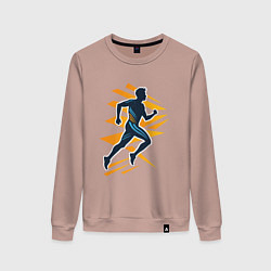 Женский свитшот Бегущий человек спорт бег