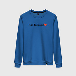 Свитшот хлопковый женский BTS Kim Tae-hyung, цвет: синий