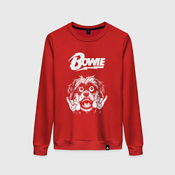 Свитшот хлопковый женский David Bowie rock dog, цвет: красный