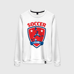 Свитшот хлопковый женский Sport soccer club, цвет: белый